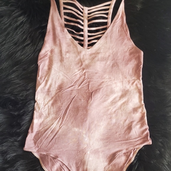 American Eagle Soft & Sexy Pink Tie-Dye Body Suit Size Large. - Picture 2 of 10